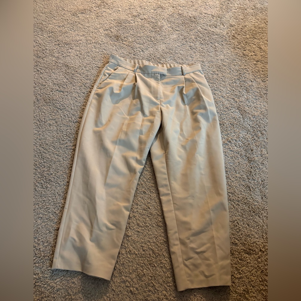 H&M Beige/Tan Workwear Ankle Trousers Size 16